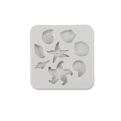 Shell Shape DIY морские животные формируют пищевые силиконовые формы, формы помады, для украшения торта поделки, цвет шоколада, конфеты, Шаблон оболочки, 77x77 мм