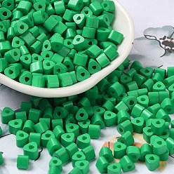 Средний Морско-зеленый Запекание расписной стеклянной бусины, Цейлон, треугольное отверстие, душат, средний морской зеленый, 5x5x4 мм, отверстие : 1.3 мм, 3150 шт / фунт