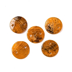 Шоколадный Окрашенные распылением подвески из натуральной ракушки акойя, диск, цвет шоколада, 13x1.2 мм, отверстие : 1 мм