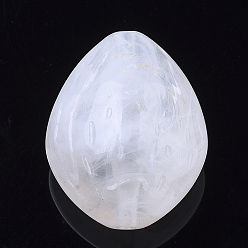 Weiß Acryl-Perlen, Nachahmung Edelstein-Stil, Zweifarbige Farbe, Pfirsichgrube, weiß, 24x19x12 mm, Bohrung: 1.8 mm, ca. 180 Stk. / 500 g