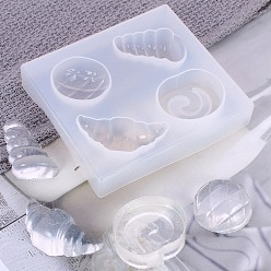 Белый Кулоны своими руками силиконовые формы, формы для литья смолы, для уф-смолы, изготовление ювелирных изделий из эпоксидной смолы, швейцарский рулет, хлеб и круассан, белые, 107x96x18 мм, внутренний диаметр: 34~52 мм