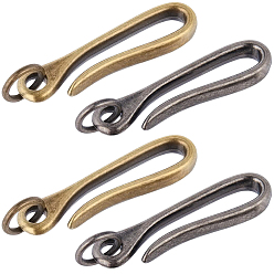 (52) Непрозрачная лаванда 4 шт. 2 цвета застежки-крючки из сплава в тибетском стиле, с прыжковых колец, для изготовления брелка, разноцветные, 69x17.5x8.5 мм, отверстие : 13 мм, 2 шт / цвет