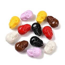 (52) Непрозрачная лаванда Выпечка краски акриловые бусины, череп головы, разноцветные, 20x14x13.5 мм, отверстие : 2.5 мм
