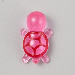 Ярко-Розовый Светящиеся кабошоны из прозрачной смолы, светится в темноте, черепаха, ярко-розовый, 33.5x21x13.5~14 мм