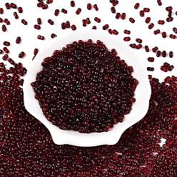 Темно-Красный Стеклянные бусины Пикассо, окрашенные распылением, арахис, темно-красный, 6x4x3 мм, отверстие : 1.2 мм, Около 4000 шт / фунт