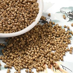 Верблюжий Выпечка краска стеклянные бусины, цилиндр, верблюжие, 2x1.5 мм, отверстие : 1 мм, Около 50398 шт / фунт