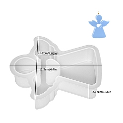 Белый 3d сердце ангел ароматические свечи силиконовые формы для статуй, формы для изготовления свечей, форма для ароматерапевтической свечи, белые, 11.2x10.2x2.67 см