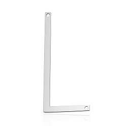 Letter L Устойчивы к потускнению 201 соединители из нержавеющей стали, буквы, цвет нержавеющей стали, letter.l, 37x17x1 мм, отверстие : 1 мм