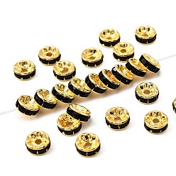 Реактивный Самолет Латунь марки А горный хрусталь Spacer бисер, с золотым покрытием, рондель, без никеля , струя, 8x3.8 мм, отверстие : 1.5 мм
