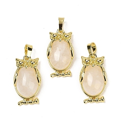 Хрусталь Натуральный кристалл из кварца, с латунной фурнитурой , без свинца и без кадмия, долговечный, сова, 28.5x15.5x7 мм, отверстие : 5x8 мм