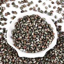 Кадет Синий Спрей роспись стекла бисер, овальные, кадетский синий, 7x4~4.5 мм, отверстие : 0.9 мм, Около 2500 шт / фунт