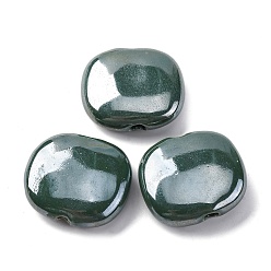 чирок Бусины из полимерной глины , овальные, зелено-синие, 28.5x23.5x14 мм, отверстие : 2.2 мм