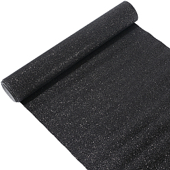 Черный Блестящая ткань из ПВХ-кожи, для пошива обуви сумки лоскутное diy craft аппликации, чёрные, 1370x300x0.5 мм