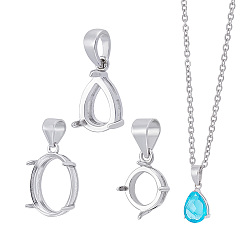 Платина 3 шт. 3 стили 925 серебряные подвески-соединители, платина, лоток : 6.5~8.5x6.5~7.5x3.5~5 мм, 10.5~11x7.5~9 мм, отверстие : 4.5~5x3~4 мм, 1 шт / стиль