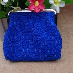 Темно-Синий Сумочка для куклы из трапециевидной ткани, с железным каркасом для сумочки и пудрой с блестками, принадлежности для американских кукол, темно-синий, 100x120 мм