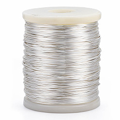 Серебро Круглая медная проволока для ювелирных изделий, долговечный, серебряный цвет гальваническим, 18 датчик, 1.0 мм, около 459.31 футов (140 м) / 1000 г