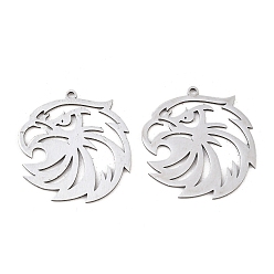 Нержавеющая Сталь Цвет 201 подвески из нержавеющей стали, амулет в виде головы орла, цвет нержавеющей стали, 26x24.5x1 мм, отверстие : 1.4 мм