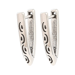 Треугольник Серьги-кольца из антикварного серебра 316 из хирургической нержавеющей стали, треугольные, 17x11x2.5 мм