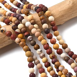 Моокаит Матовое круглые естественно mookaite бисер пряди, 6 мм, отверстие : 1 мм, около 58~61 шт / нитка, 15 дюйм
