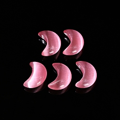 Лосось Украшения для витрин с кошачьим глазом, украшение домашнего офиса, луна, salmon, 25x18x10 мм