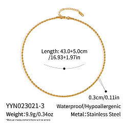 Настоящее золото 18K 3мм 304 ожерелья из нержавеющей стали с цепочкой для женщин, реальный 18 k позолоченный, 16.93 дюйм (43 см)