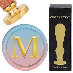 Letter M Латунная восковая печать с деревянной ручкой, для diy scrapbooking, Буква М, 25 мм
