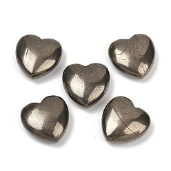 Сердце Натуральный пирит карманный пальмовый камень, массажный камень от беспокойства, сердце, 30x30x13 мм