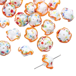 Оранжевый Юбка ручной работы из бисера лэмпворк, браслет из бисера своими руками, ювелирные аксессуары, оранжевые, 17x12 мм