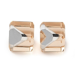 Перу K9 стеклянные имитации австрийских хрустальных бусин, без отверстия , квадратный, Перу, 6x6x6 мм