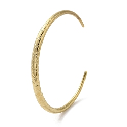 Золотой 304 открытые браслеты-манжеты из нержавеющей стали, украшения для женщин, золотые, внутренний диаметр: 2-1/2x2-1/8 дюйм (6.3x5.4 см)