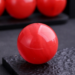 Вишневый Кварц Синтетическое вишневое кварцевое стекло скульптура витрина украшения, для домашнего офисного стола, круглые, 40 мм