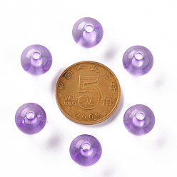 Lilac Transparent Acrylic Beads, Round, Lilac, 10x9mm, Hole: 2mm, about 940pcs/500g