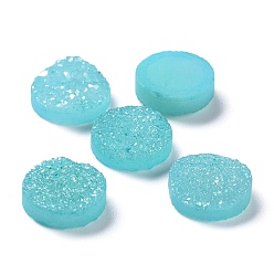 Темно-Голубой Натуральный druzy агата кабошоны, окрашенные, плоско-круглые, глубокое синее небо, 10x3 мм