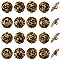 Античная Бронза 20 шт. 1 пуговицы с хвостовиком из сплава с отверстиями, плоско-круглые, античная бронза, 23x8.5 мм, отверстие : 1.8 мм