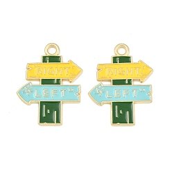 Yellow Alloy Enamel Pendants, Indicator Charms, Golden, Yellow, 26x20x1mm, Hole: 2mm