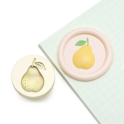 Pear Круглые латунные головки штампа, золотые, груша, 25 мм