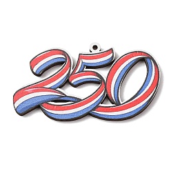 Number Большие деревянные подвески с принтом ко Дню независимости, 250 очарование, 28x50x2.5 мм, отверстие : 1.7 мм