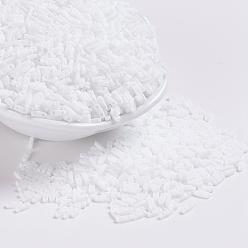 (QTL402F) Matte White Perles miyuki quart de tila, perles de rocaille japonais, 2-trou, (qtl 402 f) blanc mat, 5x1.2x1.9mm, trou: 0.8 mm, environ 2400 pcs / 50 g