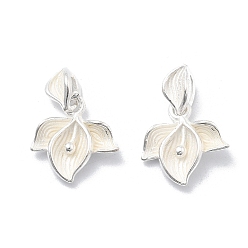 Цветок 925 подвески-цветы из стерлингового серебра, с печатью 925, серебряный цвет гальваническим, вьюнок, 11.5x11.5x3 мм, отверстие : 1.1x3.5 мм