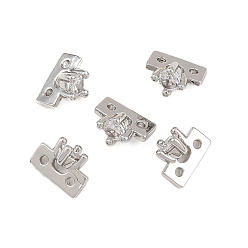 Платина Прокладки из латуни, прозрачные проставки из кубического циркония, плоско-круглые, платина, 4.5x7.5x5 мм, отверстие : 0.9 мм