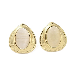 Teardrop 316 женские серьги-гвоздики из хирургической нержавеющей стали и искусственного жемчуга ccb, реальный 18 k позолоченный, слеза, 17.5x16 мм