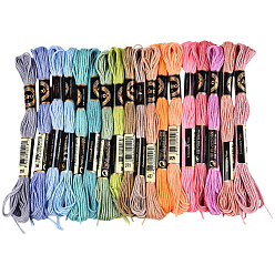 (52) Непрозрачная лаванда 6-слойная полиэфирная нить для вышивания, нитки для вышивки крестом, сегмент окрашенный градиентный цвет/рождественская/осенняя цветовая серия, разноцветные, 0.5 мм, около 8.75 ярдов (8 м) / моток, 18 мотки