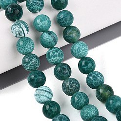 Dark Cyan Dyed Natural Agate Beads Strands, Smooth Round, Dark Cyan, 10mm, Hole: 0.7~1.2mm, about 37~38pcs/strand, 14.37~14.96 inch(36.5~38cm)