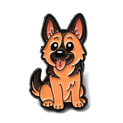 Шоколадный Эмалевые значки немецкая овчарка, булавки для лацканов из сплава для одежды рюкзака, цвет шоколада, 30.5x17.5 мм