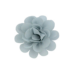 Hellstahlblau Handgefertigte gewebte Ornament-Accessoires, 3d Blume aus Chiffonstoff, hellstahlblau, 50 mm