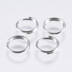 Нержавеющая Сталь Цвет Устойчивы к потускнению 304 разъемные кольца из нержавеющей стали, кольца с двойной петлей, цвет нержавеющей стали, 7x0.7 мм, внутренний диаметр: 5 мм, одиночный провод: 0.7 мм