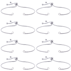 Нержавеющая Сталь Цвет 8шт. регулируемые 304 изготовление браслетов из нержавеющей стали, слайдерные браслеты, подходит для соединительных шармов, цвет нержавеющей стали, 9 дюйм (23 см), 1.5 мм, отверстие : 2.5~3 мм