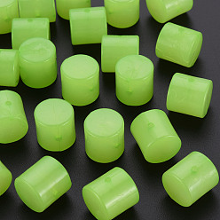 Light Green Imitation Jelly Acrylic Beads, Column, Light Green, 14.5x14.5mm, Hole: 1.8mm, about 200pcs/500g
