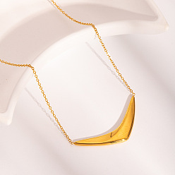 Золотой Элегантные V-образные 304 подвески из нержавеющей стали для женщин, простой и универсальный, золотые, 15.75 дюйм (40 см)