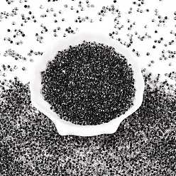 Черный 8/0 внутри цветные прозрачные стеклянные бусины, слеза, Топ пробуренной, чёрные, 3~3.5x3x2~2.5 мм, отверстие : 0.8~0.9 мм, Около 15000 шт / фунт